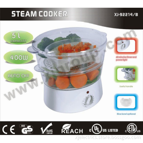 Double-tier plastic electric steamer